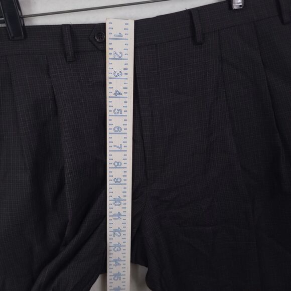 Lauren Ralph Lauren Men's Dress Pants Pleated Straight Black 100% Wool 38x30 - Picture 6 of 14